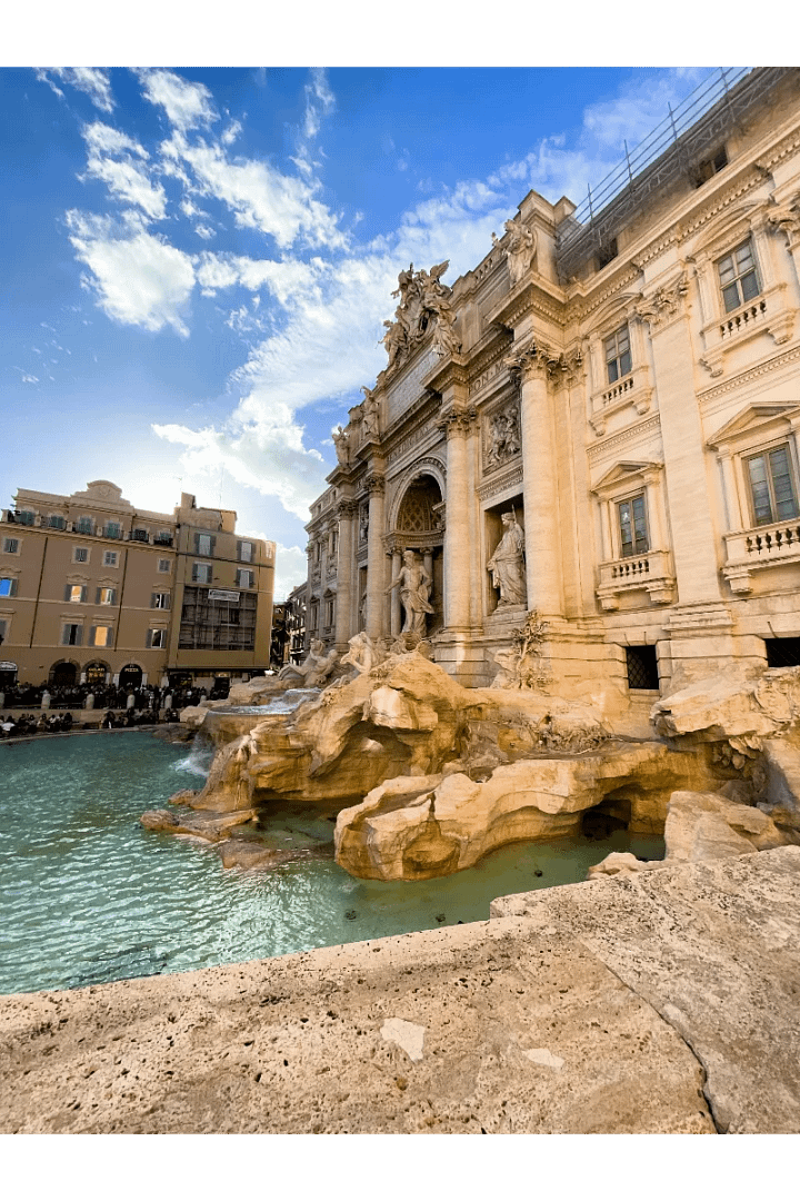 Trevi Fountain at sunset is a highlight of one day in Rome Itinerary.